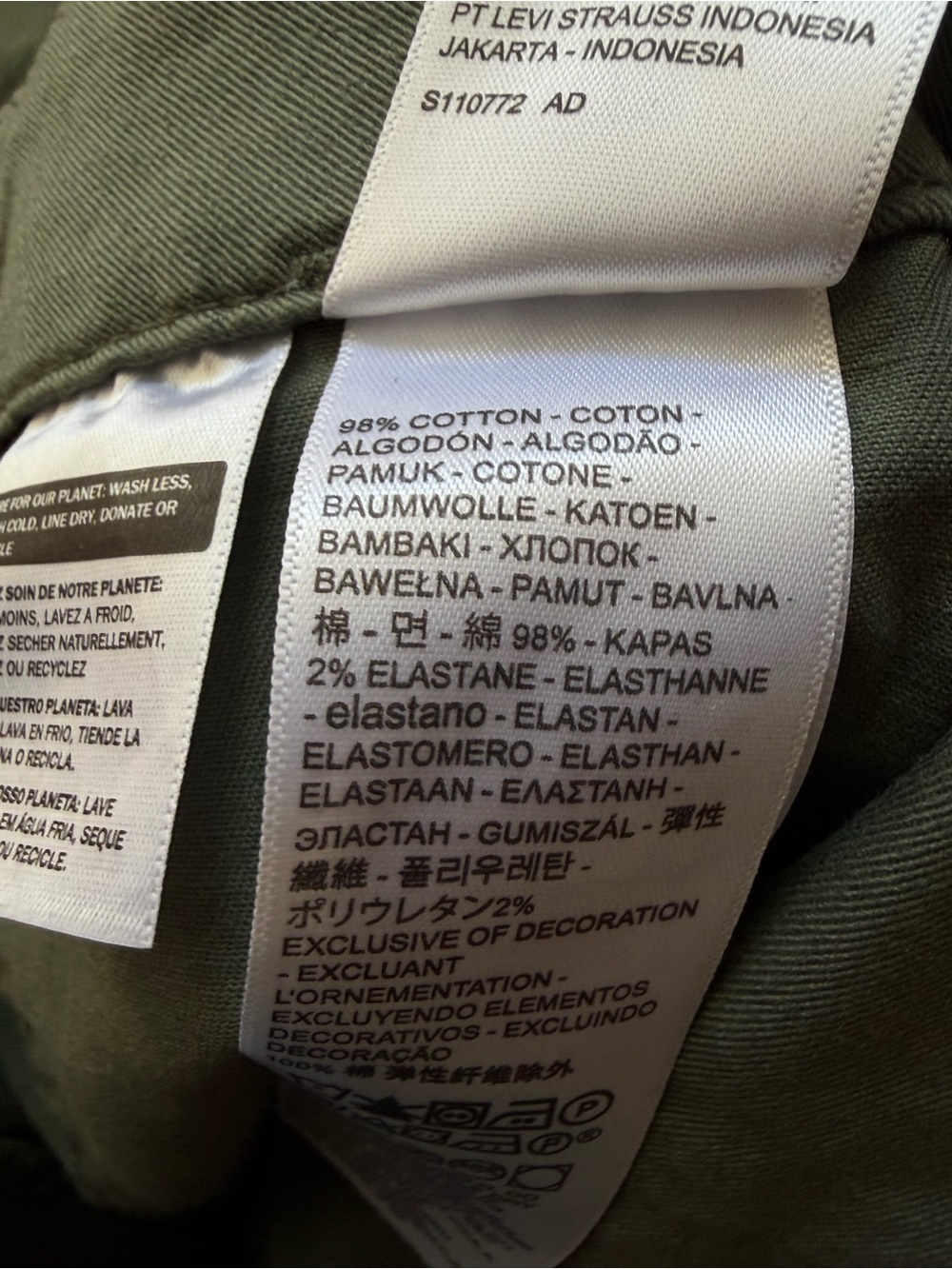 Levi’s Utility Carpenter Pants Olive Green Straight Leg Cotton Workwear Khaki - Picture 9 of 12